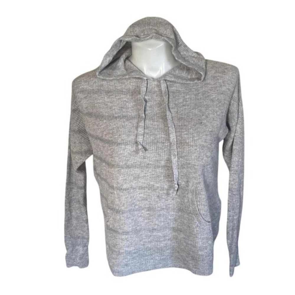 LOFT Womens Gray Hoody Sweater Top Wool Blend M Medium